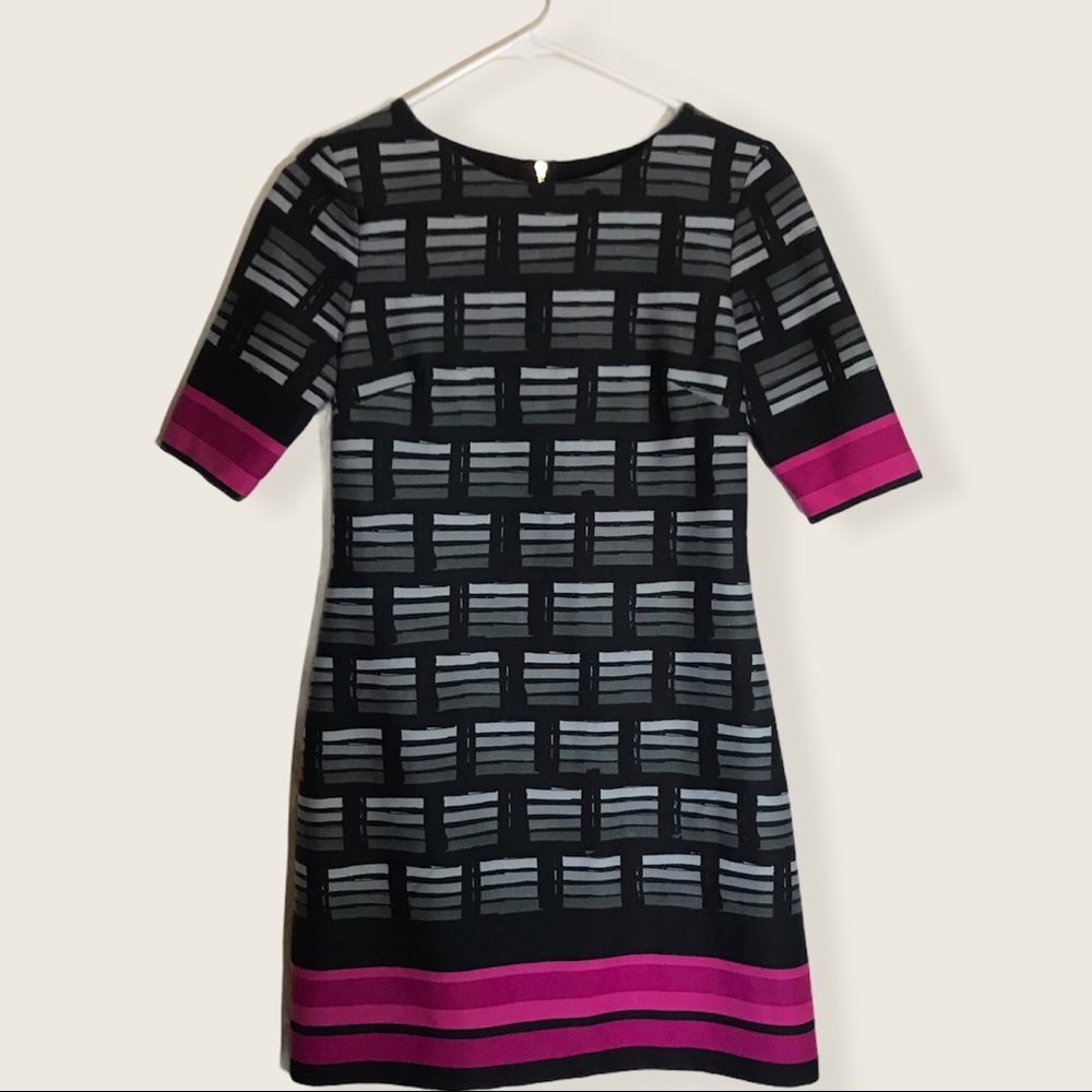 Eliza J. | Pink, Black, and Grey Graphic Dress